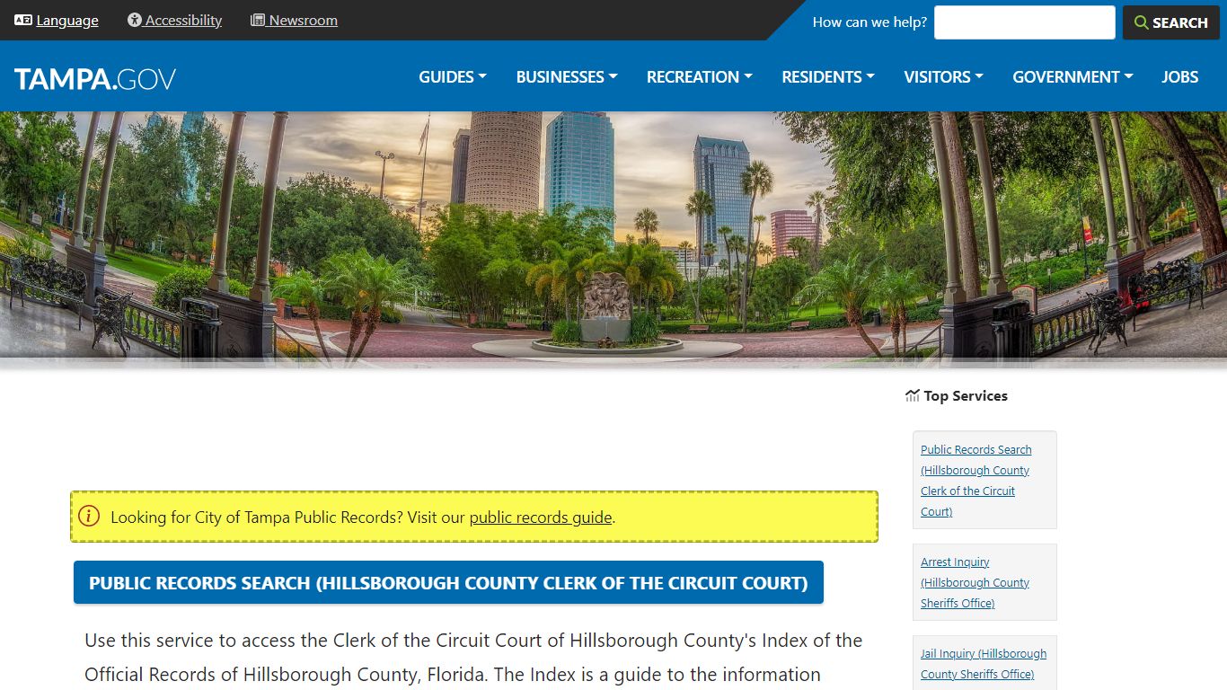 Public Records Search (Hillsborough County Clerk of the Circuit Court ...